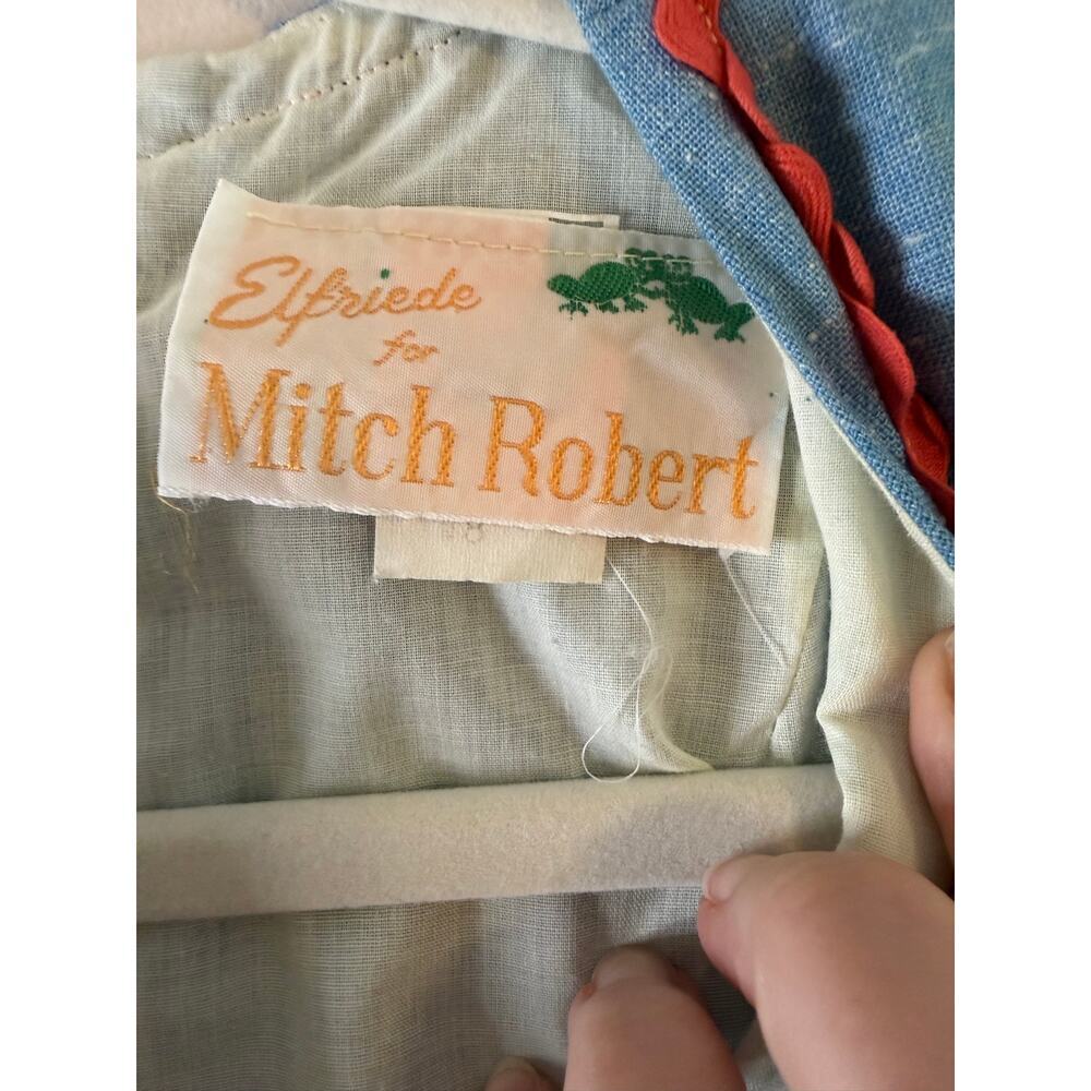 VTG 70s Elfriede for Mitch Robert Whimsical Cottagecore Appliqué Maxi Dress Sz 8 - Picture 7 of 9